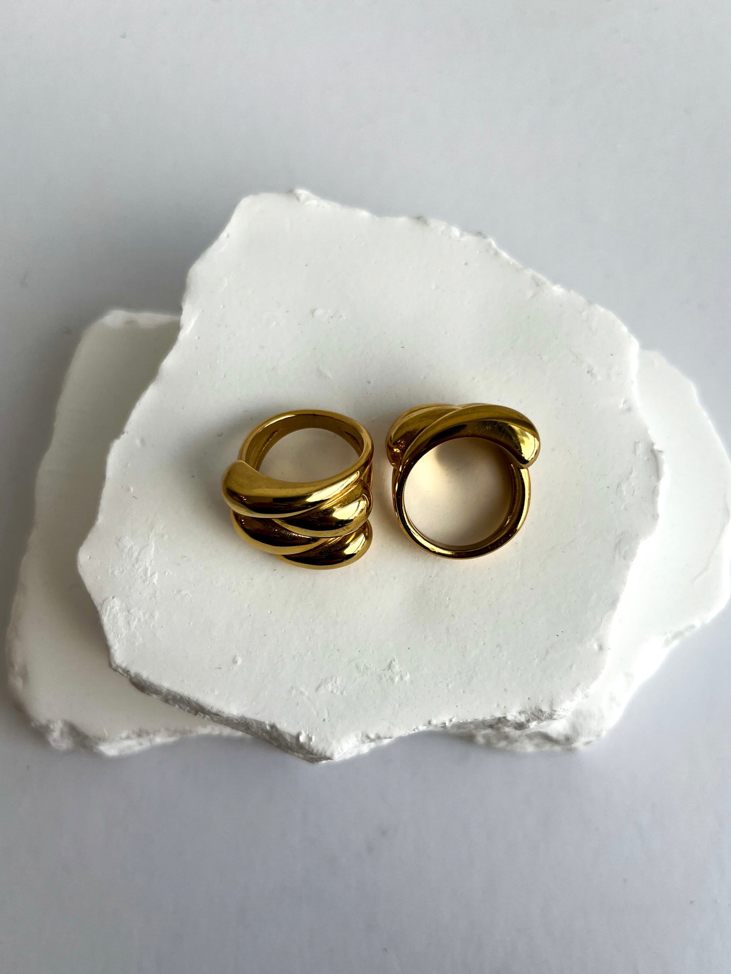 The layered gold ring