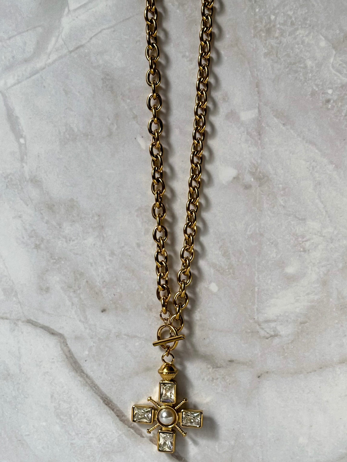 Gold crystal cross