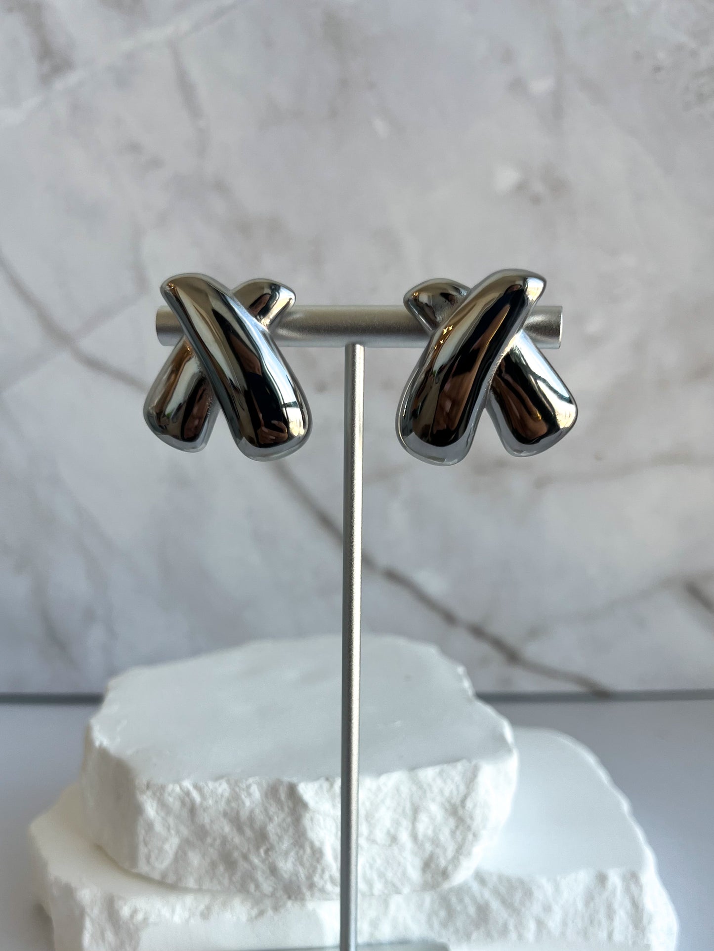 Chrome xoxo earrings