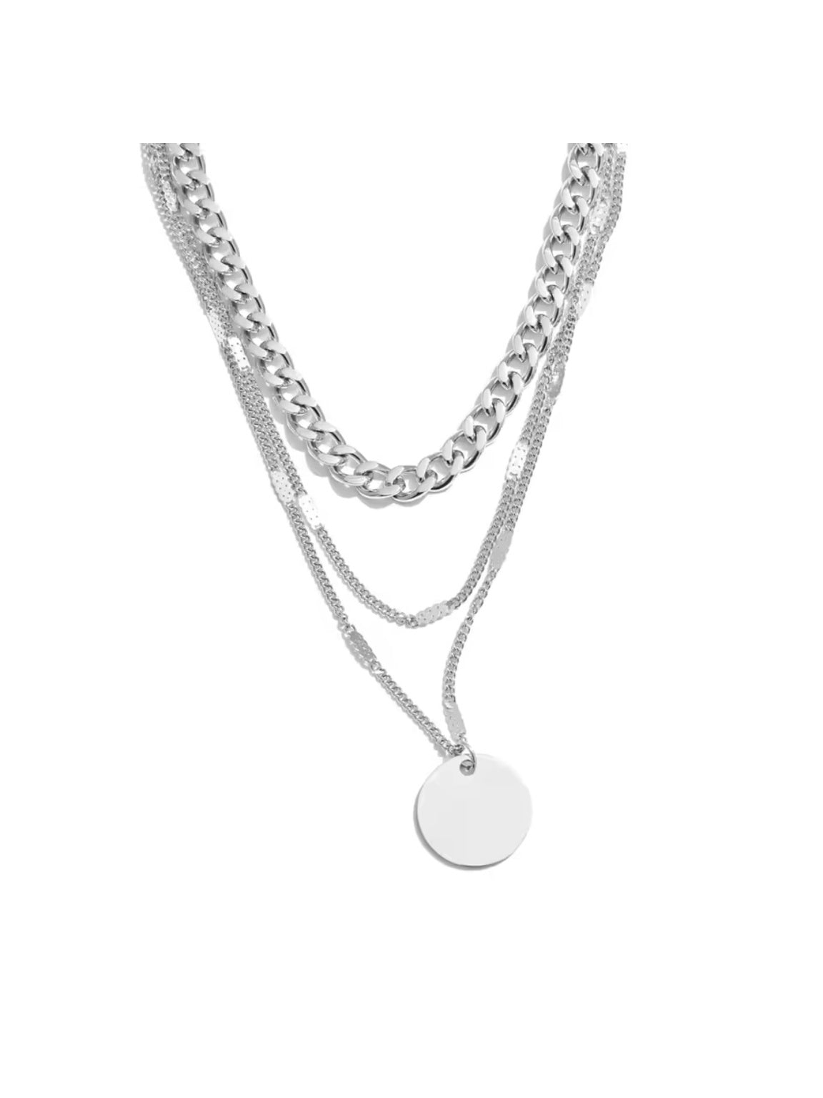 Eclipse disc layered necklace