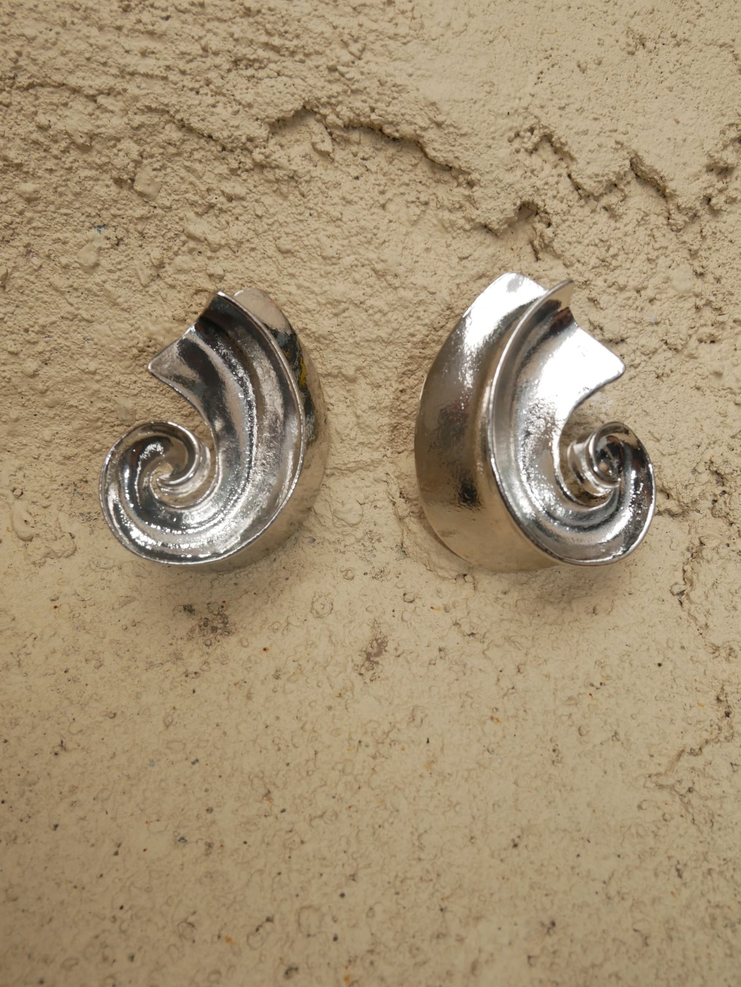 Chrome swirl earrings