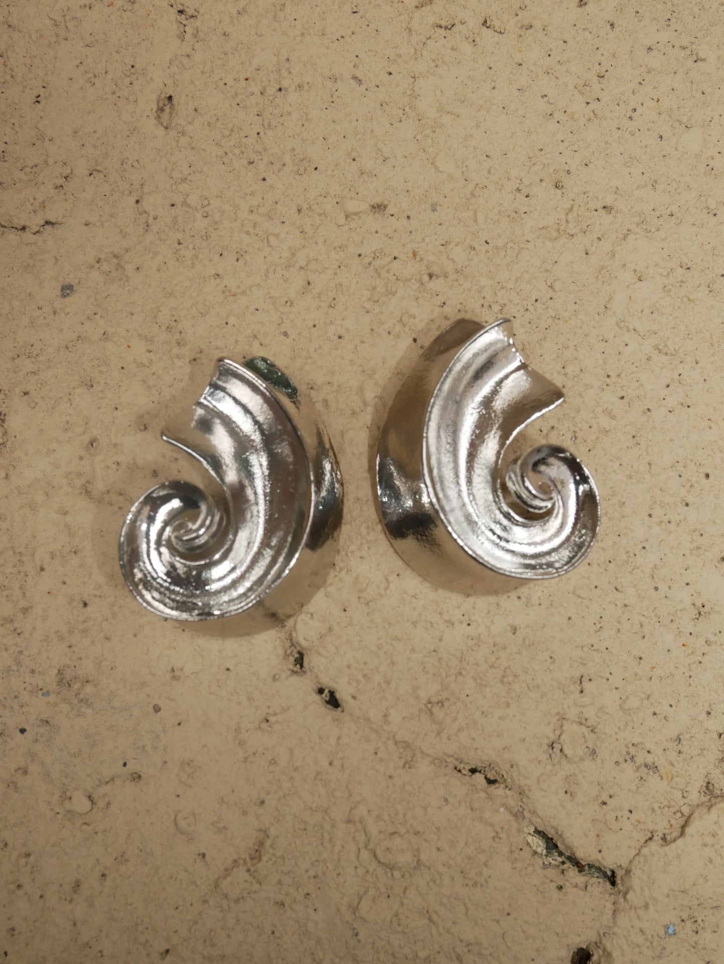 Chrome swirl earrings