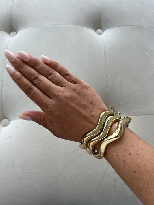 Gold Wave bangle set