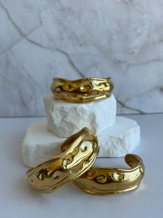 Melted gold cuff