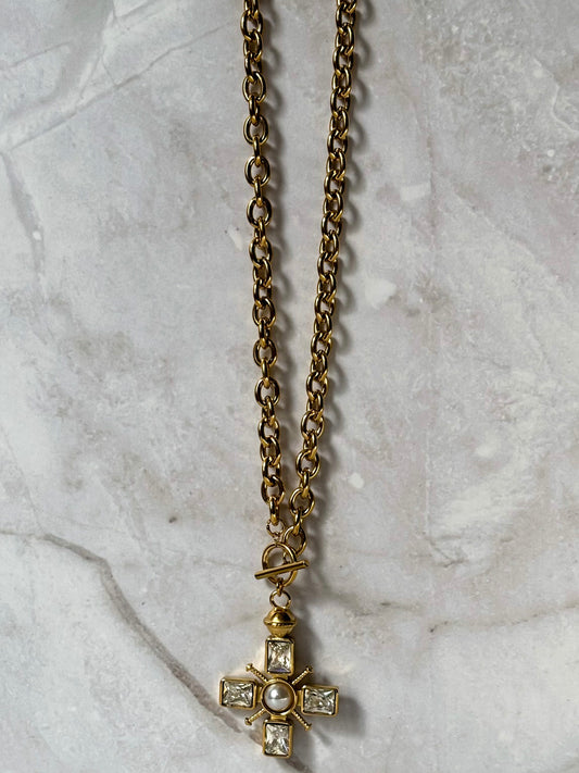 Gold crystal cross