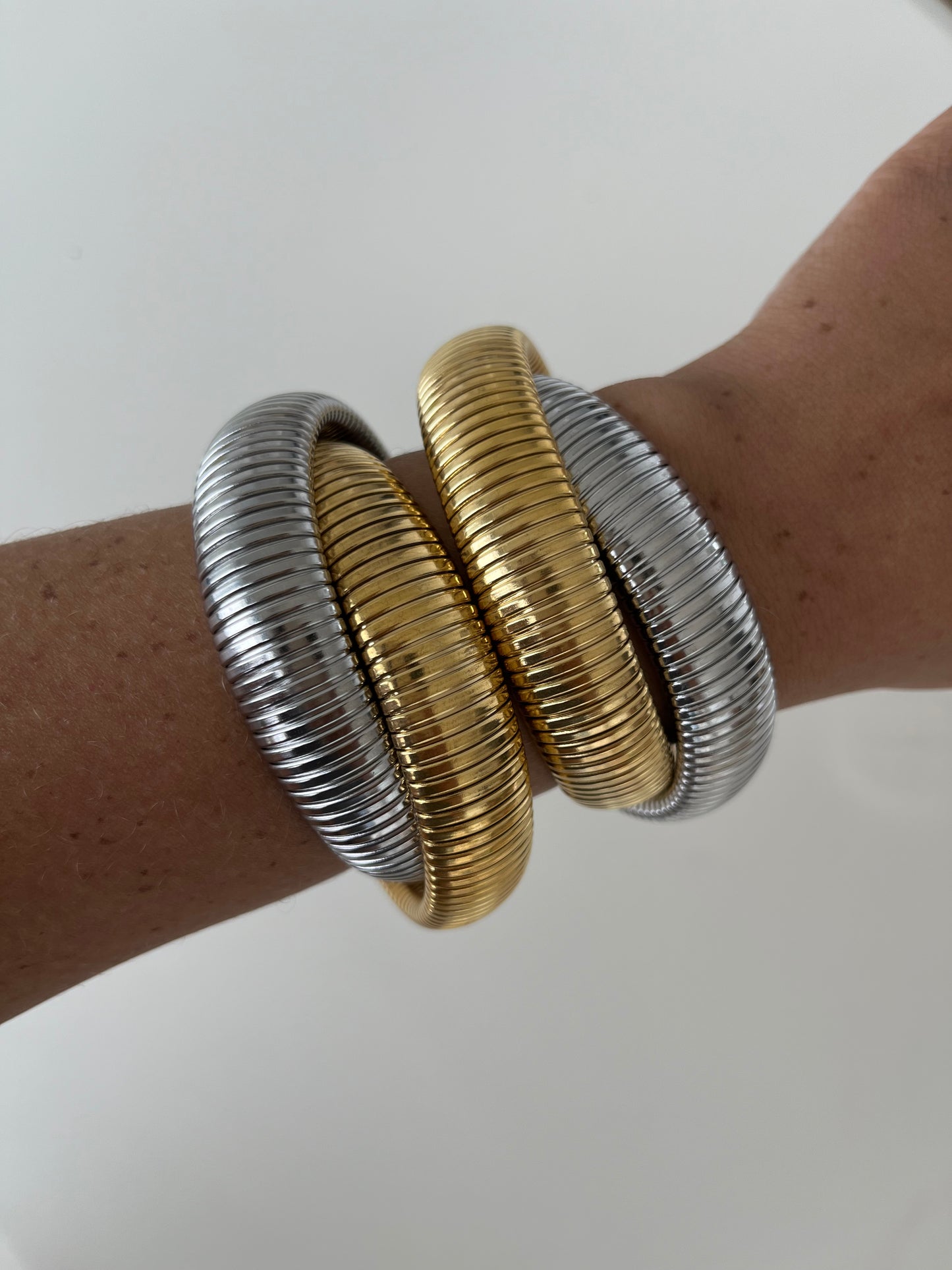 Two tone wrap bracelet