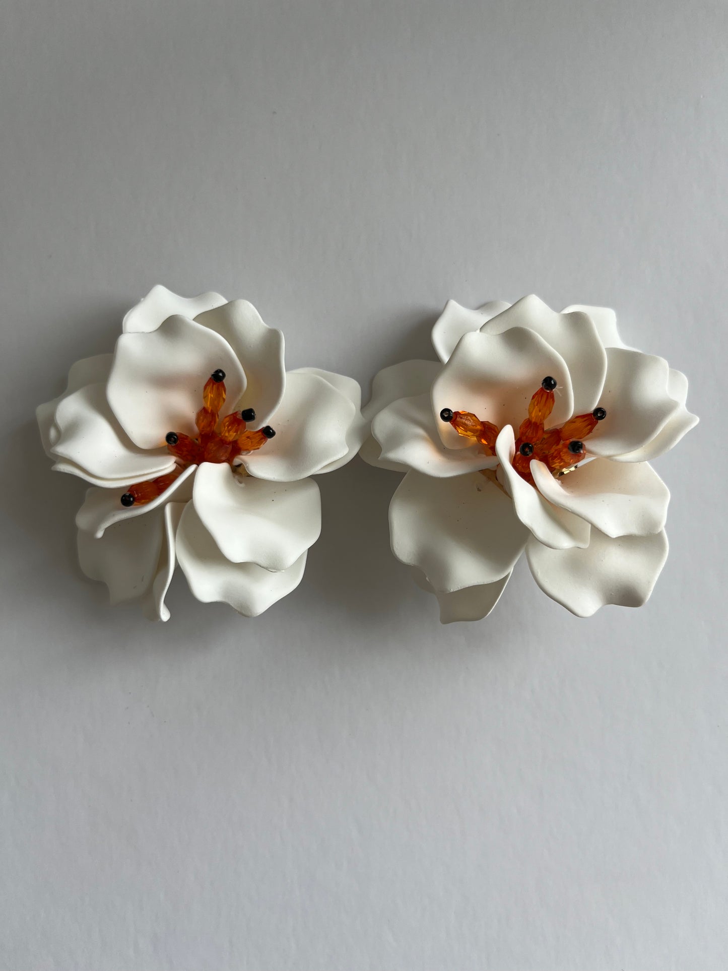 White flower earrings