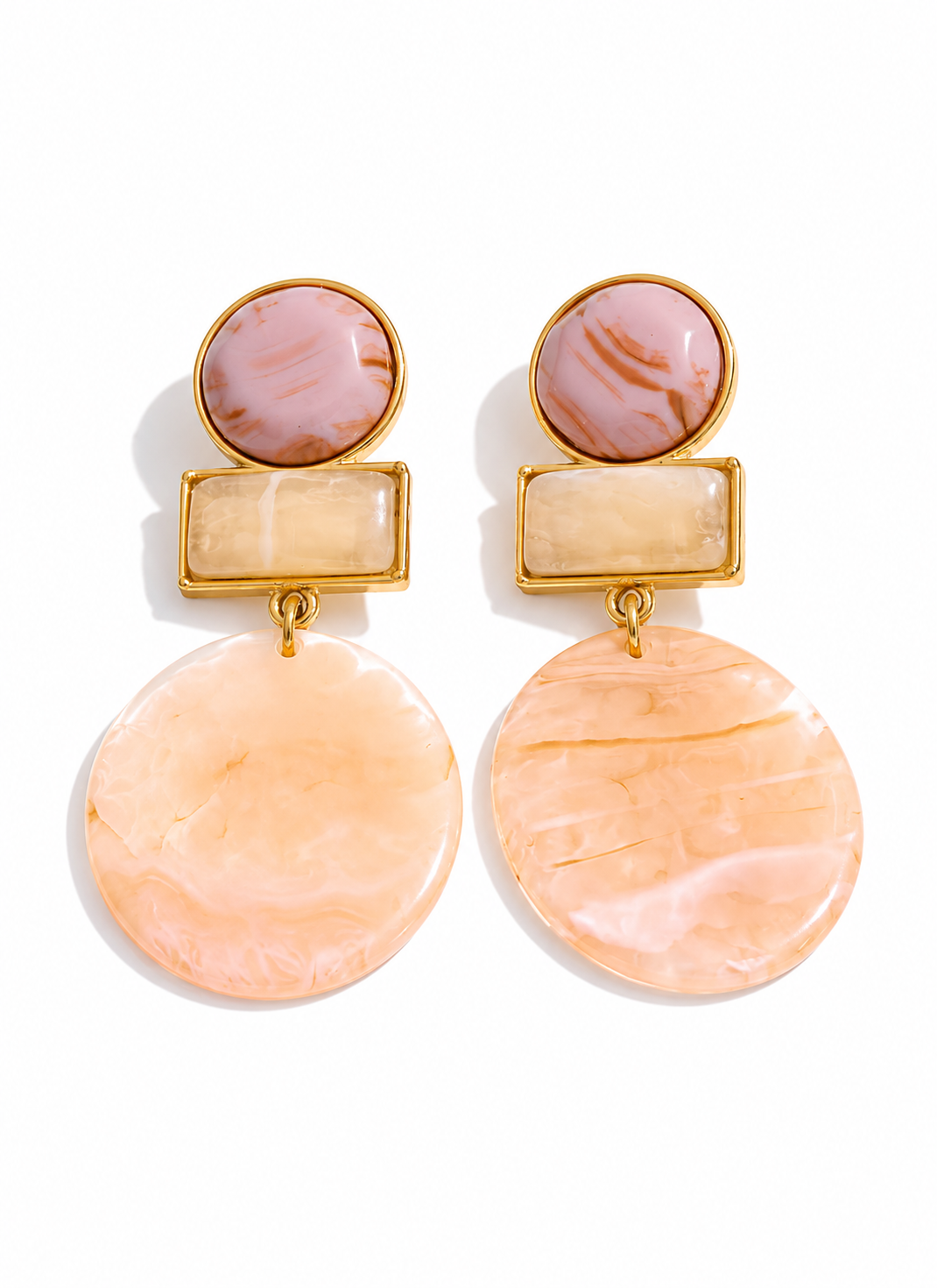 The Rosé Marble Earrings