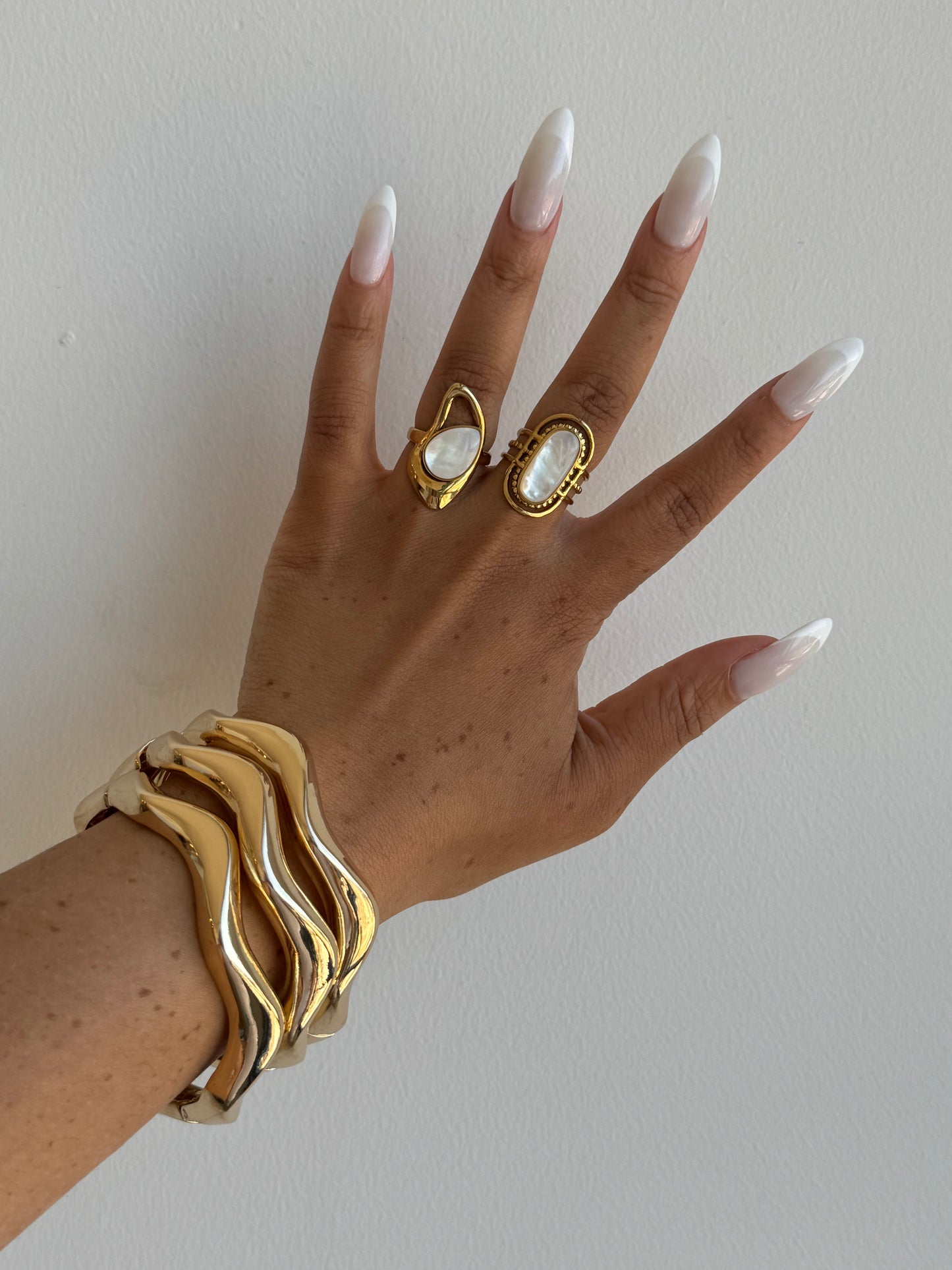 Gold shell rings