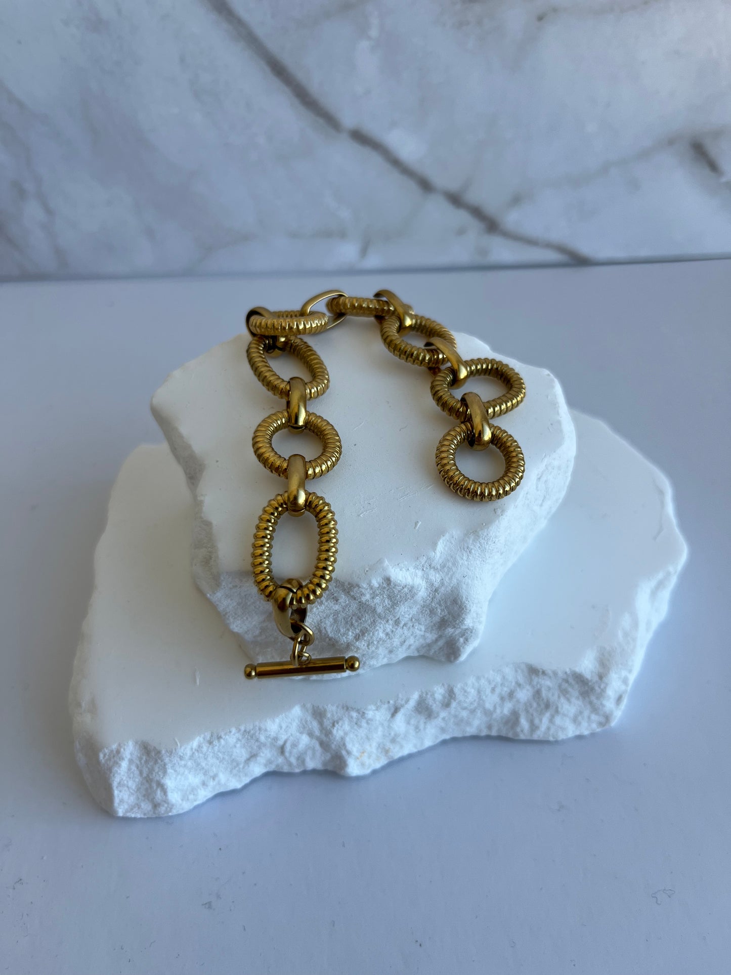 Gold link bracelet