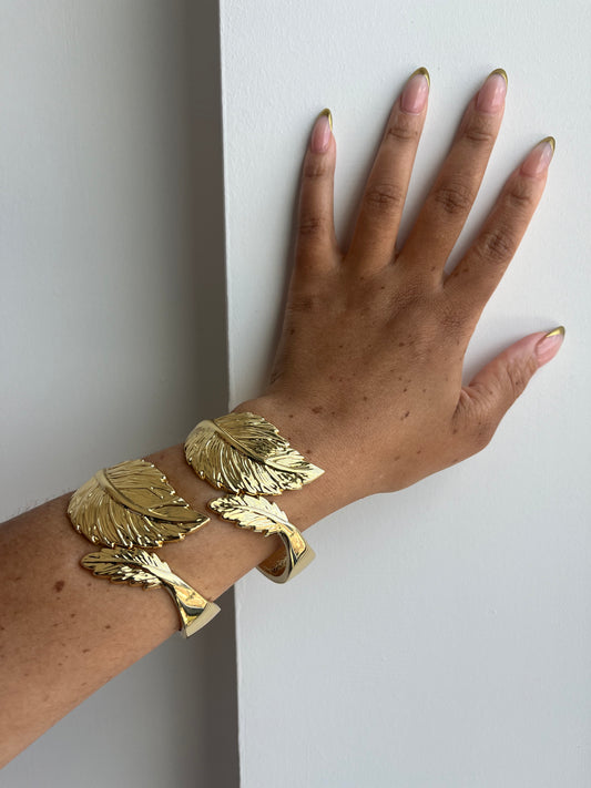 Gold leaf bracelet